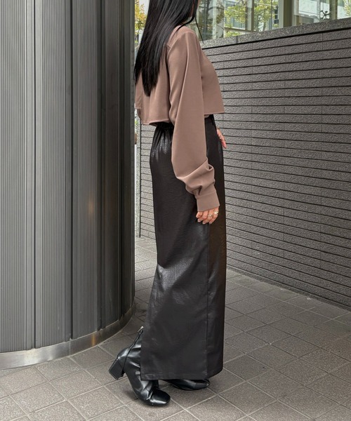 &g'aime(アンジェム)の「【&g'aime】ケープデザイントップス Cape Design Top(Tシャツ/カットソー・レディース・ブラック/ホワイト/モカ・FREE)」の18枚目の写真