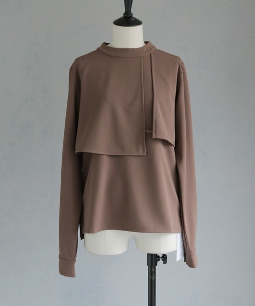 &g'aime(アンジェム)の「【&g'aime】ケープデザイントップス Cape Design Top(Tシャツ/カットソー・レディース・ブラック/ホワイト/モカ・FREE)」の22枚目の写真