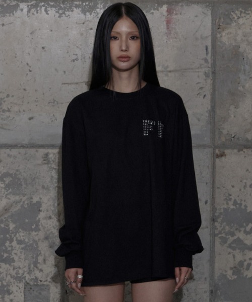 FANCY CLUB(ファンシークラブ)の「A'GEM/9 × .kom 『FANCY CLUB/ファンシークラブ』 FF LETTERING LONG SLEEVE/FF レタリング 長袖Tシャツ(Tシャツ/カットソー・レディース・ブラック/グレー/ホワイト・FREE)」の7枚目の写真