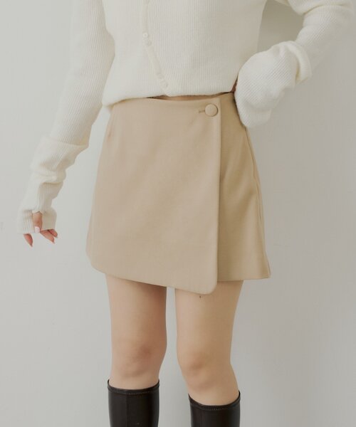 Chico（チコ）の「フロントラップミニスカパン（スカート・レディース・ベージュ/ブラウン系その他2/ブラック/ブラック系その他2・FREE）」の4枚目の写真