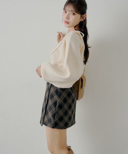 Chico（チコ）の「フロントラップミニスカパン（スカート・レディース・ベージュ/ブラウン系その他2/ブラック/ブラック系その他2・FREE）」の6枚目の写真