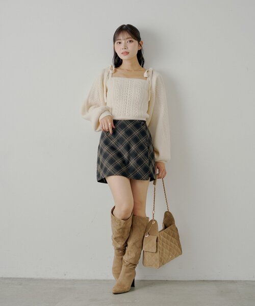 Chico（チコ）の「フロントラップミニスカパン（スカート・レディース・ベージュ/ブラウン系その他2/ブラック/ブラック系その他2・FREE）」の8枚目の写真