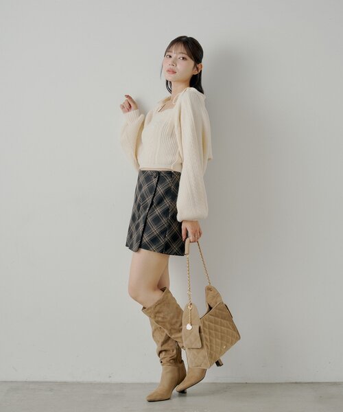 Chico（チコ）の「フロントラップミニスカパン（スカート・レディース・ベージュ/ブラウン系その他2/ブラック/ブラック系その他2・FREE）」の9枚目の写真