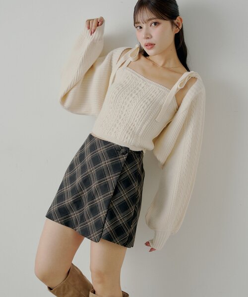 Chico（チコ）の「フロントラップミニスカパン（スカート・レディース・ベージュ/ブラウン系その他2/ブラック/ブラック系その他2・FREE）」の11枚目の写真