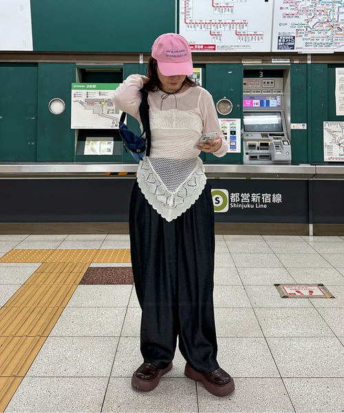 PILIT(ピリット)の「イージーワイドカーブパンツ(その他パンツ・レディース・ブルー/ブラック/ブラウン・MEDIUM)」の22枚目の写真