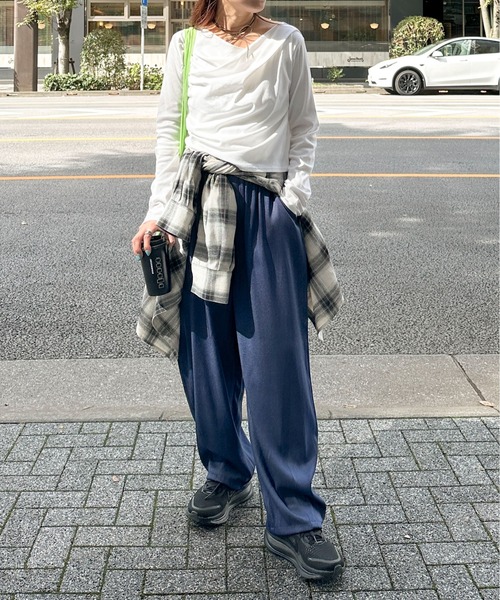 PILIT(ピリット)の「イージーワイドカーブパンツ(その他パンツ・レディース・ブルー/ブラック/ブラウン・MEDIUM)」の16枚目の写真