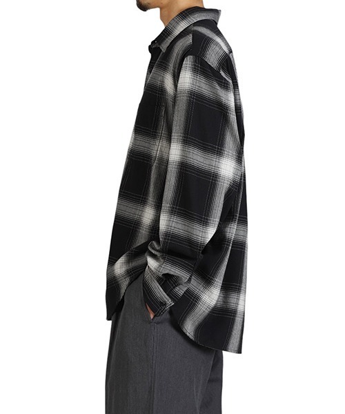 GOLD（ゴールド）の「東洋エンタープライズ GOLD / ゴールド：SUVIN COTTON NEL CHECK REGULAR COLLAR SHIRT：25B-GL29546[MUS]（シャツ/ブラウス・メンズ・ブラック・L/M）」の7枚目の写真