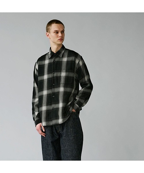 GOLD（ゴールド）の「東洋エンタープライズ GOLD / ゴールド：SUVIN COTTON NEL CHECK REGULAR COLLAR SHIRT：25B-GL29546[MUS]（シャツ/ブラウス・メンズ・ブラック・L/M）」の12枚目の写真