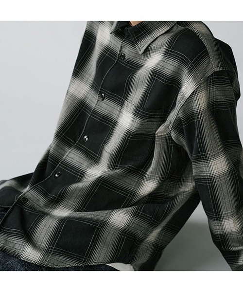 GOLD（ゴールド）の「東洋エンタープライズ GOLD / ゴールド：SUVIN COTTON NEL CHECK REGULAR COLLAR SHIRT：25B-GL29546[MUS]（シャツ/ブラウス・メンズ・ブラック・L/M）」の13枚目の写真