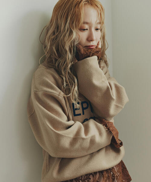 N.（N. Natural Beauty Basic）（エヌエヌナチュラルビューティーベーシック）の「フレンチロゴジャガードニット（ニット/セーター・レディース・グレー/オフホワイト/ベージュ・MEDIUM）」の18枚目の写真