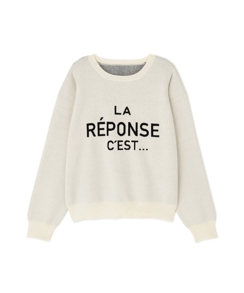 N.（N. Natural Beauty Basic）（エヌエヌナチュラルビューティーベーシック）の「フレンチロゴジャガードニット（ニット/セーター・レディース・グレー/オフホワイト/ベージュ・MEDIUM）」の9枚目の写真