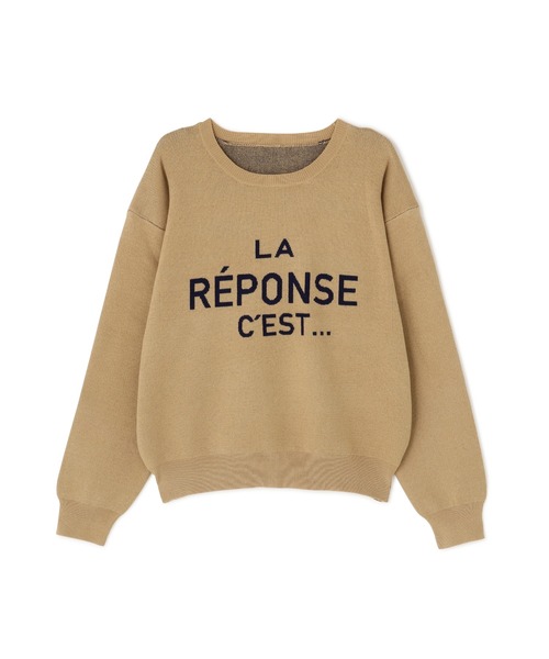 N.（N. Natural Beauty Basic）（エヌエヌナチュラルビューティーベーシック）の「フレンチロゴジャガードニット（ニット/セーター・レディース・グレー/オフホワイト/ベージュ・MEDIUM）」の5枚目の写真