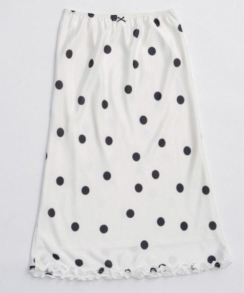 MAISON SPECIAL(メゾンスペシャル)の「Dot Frill Midi-length Skirt / ドットフリルミモレスカート(スカート・レディース・ブラック/ホワイト・38/36)」の8枚目の写真