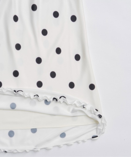 MAISON SPECIAL(メゾンスペシャル)の「Dot Frill Midi-length Skirt / ドットフリルミモレスカート(スカート・レディース・ブラック/ホワイト・38/36)」の13枚目の写真