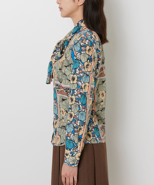 NARACAMICIE（ナラカミーチェ）の「【NARACAMICIE】ステンドグラス柄ボウタイ長袖ブラウス（シャツ/ブラウス・レディース・イエロー/パープル・S/L/M）」の5枚目の写真