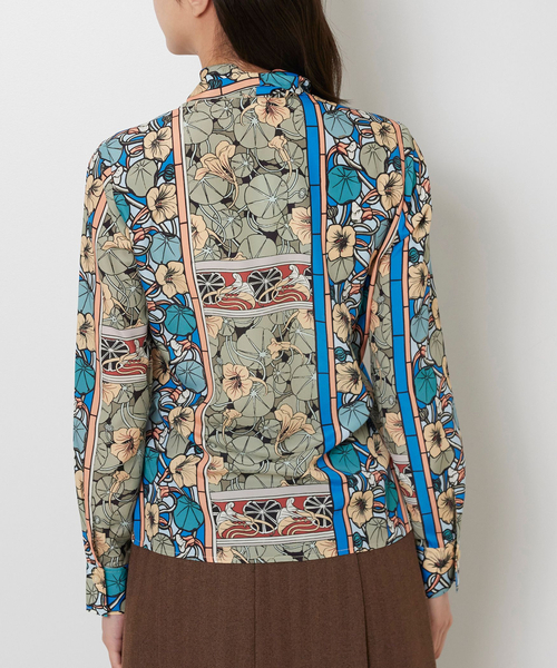 NARACAMICIE（ナラカミーチェ）の「【NARACAMICIE】ステンドグラス柄ボウタイ長袖ブラウス（シャツ/ブラウス・レディース・イエロー/パープル・S/L/M）」の6枚目の写真