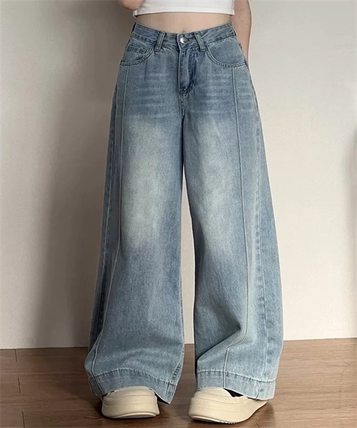 Dream garden(ドリームガーデン)の「脇縦ラインデニムパンツ(デニムパンツ・レディース・ブルー・XS/L/4XL/S/M/XL/3XL/2XL)」の4枚目の写真
