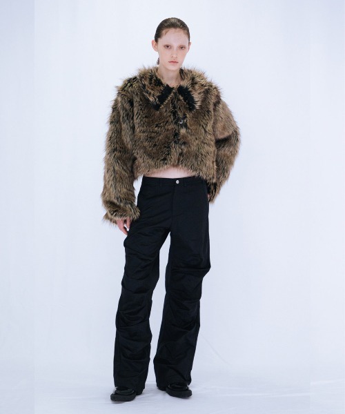 VIAVANDA（ヴィアヴァンダ）の「FAKE FUR SHORT JACKET（その他アウター・レディース・イエロー/ブラウン・FREE）」の11枚目の写真