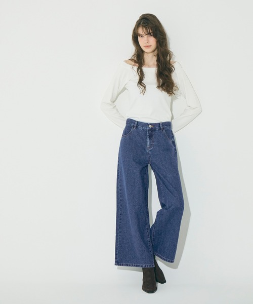 coca(coca)(コカ)の「ローライズデニム(デニムパンツ・レディース・グレー/ブルー・S/M/L)」の3枚目の写真