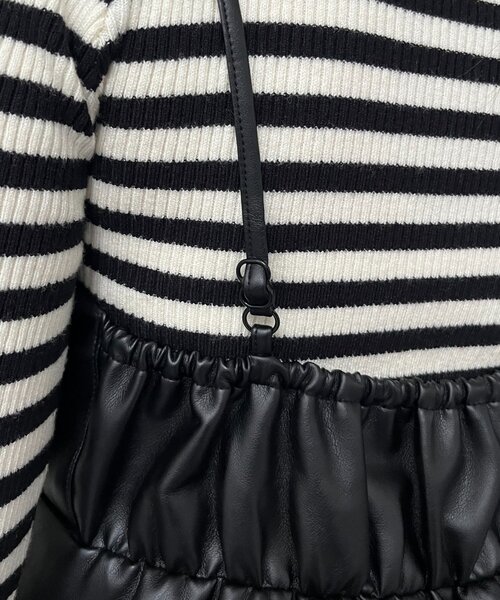 prose verse（プロズヴェール）の「フロントシャーリングペプラムレザービスチェ（キャミソール・レディース・ブラック・LARGE/MEDIUM）」の10枚目の写真