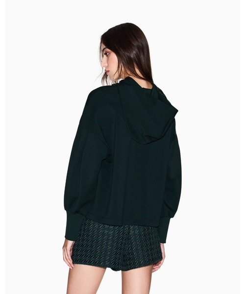 ARMANI EXCHANGE(アルマーニエクスチェンジ)の「【A|X アルマーニ エクスチェンジ】AXロゴ リブポイント フーデッドスウェットプルオーバー(スウェット・レディース・ブラック/ダークグリーン・LARGE/MEDIUM/SMALL/X-LARGE/X-SMALL)」の7枚目の写真