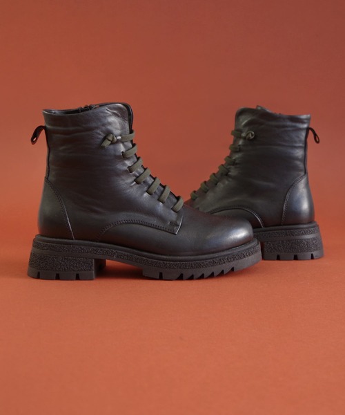 BUENO SHOES ブエノシューズ ゴムレースブーツ Z1420  厚底 本革 レザー レースアップブーツ トルコ製 ブーツ ショートブーツ セール】BUENO （ブエノ） / 本革 レースアップ厚底ブーツ 【Z1420