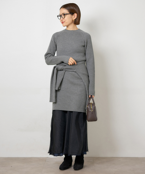 IENA（イエナ）の「ワイドリブワンピース（ワンピース・レディース・グレー/ブラック・FREE）」の20枚目の写真