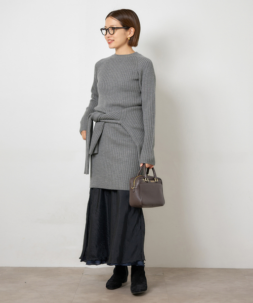 IENA（イエナ）の「ワイドリブワンピース（ワンピース・レディース・グレー/ブラック・FREE）」の6枚目の写真
