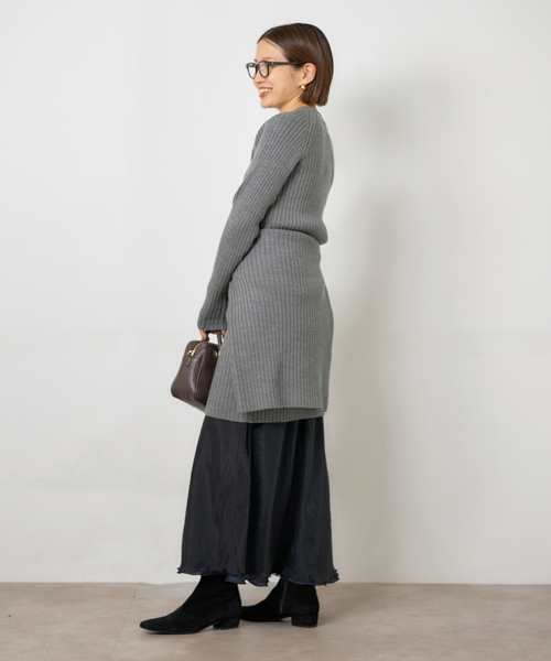 IENA（イエナ）の「ワイドリブワンピース（ワンピース・レディース・グレー/ブラック・FREE）」の7枚目の写真