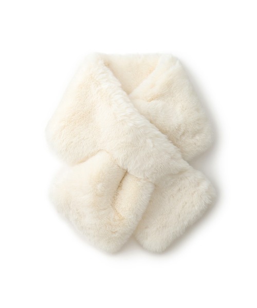 VIS（ビス）の「ボリュームフェイクファーティペット（マフラー・レディース・ライトグレー/キナリ・FREE）」の12枚目の写真