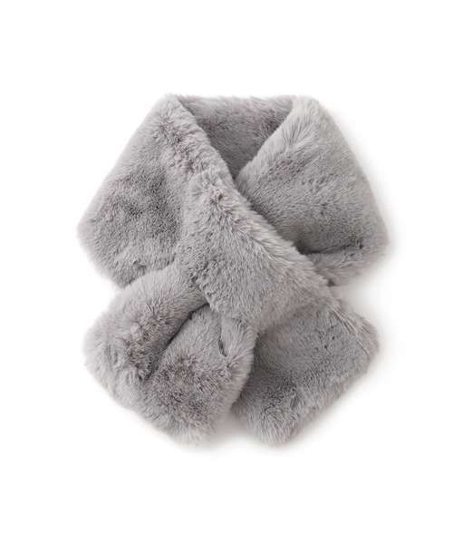 VIS（ビス）の「ボリュームフェイクファーティペット（マフラー・レディース・ライトグレー/キナリ・FREE）」の7枚目の写真