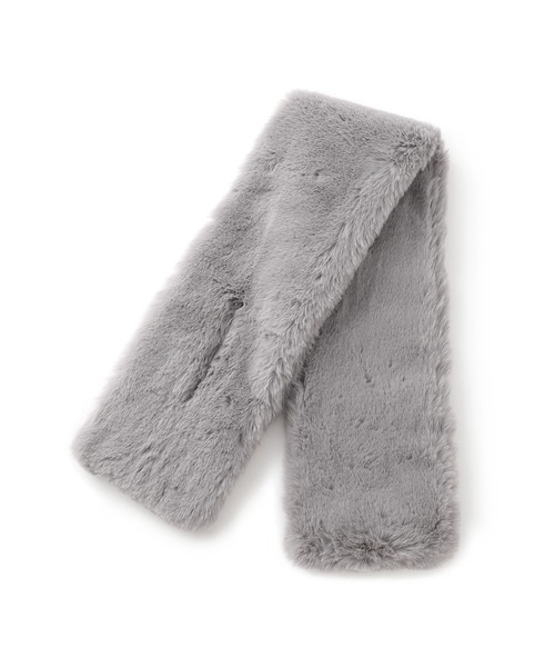 VIS（ビス）の「ボリュームフェイクファーティペット（マフラー・レディース・ライトグレー/キナリ・FREE）」の9枚目の写真