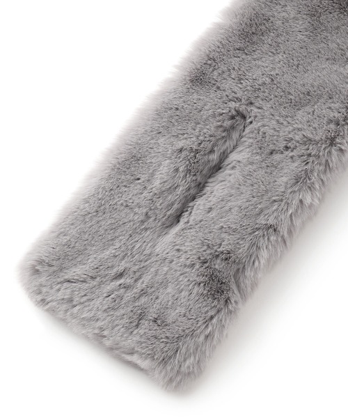 VIS（ビス）の「ボリュームフェイクファーティペット（マフラー・レディース・ライトグレー/キナリ・FREE）」の13枚目の写真