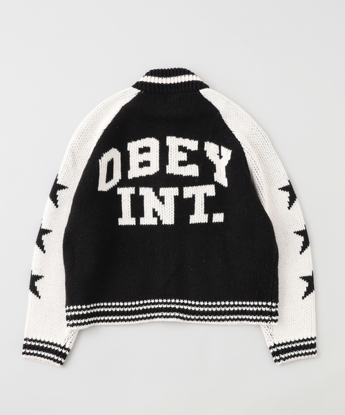 OBEY(オベイ)の「OBEY / オベイ INT. COWICHAN SWEATER(カーディガン/ボレロ・メンズ・ブラック/ボルドー・MEDIUM/LARGE)」の12枚目の写真