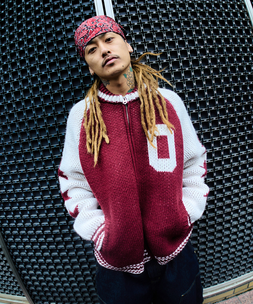 OBEY(オベイ)の「OBEY / オベイ INT. COWICHAN SWEATER(カーディガン/ボレロ・メンズ・ブラック/ボルドー・MEDIUM/LARGE)」の11枚目の写真