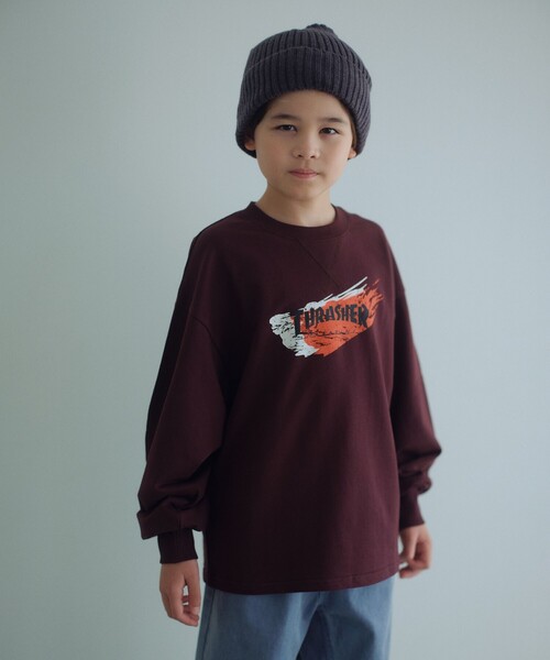 THRASHER(スラッシャー)の「【別注】<THRASHER>プリントスウェット / トレーナー / キッズ 140cm-160cm(スウェット・キッズ・ライトブルー/ワイン/ブラック・M(140-150cm)/L(160cm))」の3枚目の写真