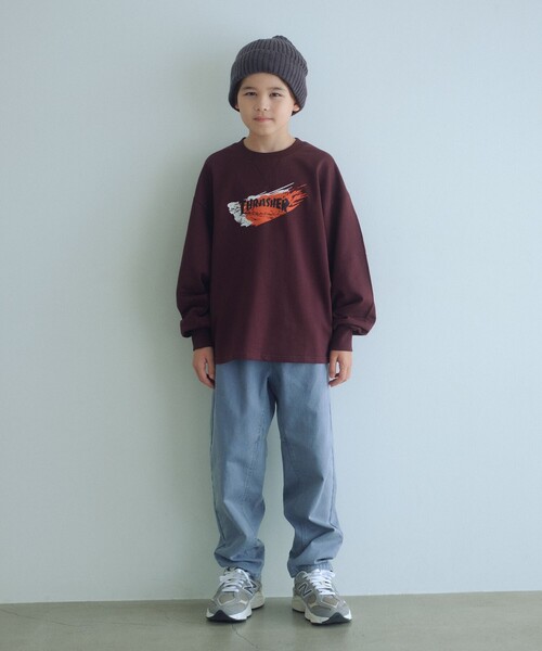 THRASHER(スラッシャー)の「【別注】<THRASHER>プリントスウェット / トレーナー / キッズ 140cm-160cm(スウェット・キッズ・ライトブルー/ワイン/ブラック・M(140-150cm)/L(160cm))」の4枚目の写真