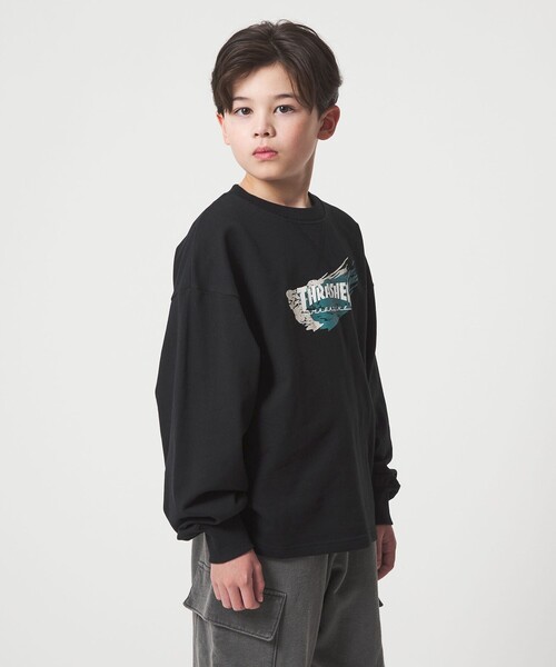 THRASHER(スラッシャー)の「【別注】<THRASHER>プリントスウェット / トレーナー / キッズ 140cm-160cm(スウェット・キッズ・ライトブルー/ワイン/ブラック・M(140-150cm)/L(160cm))」の5枚目の写真