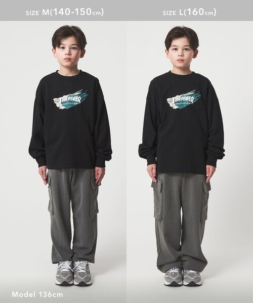THRASHER(スラッシャー)の「【別注】<THRASHER>プリントスウェット / トレーナー / キッズ 140cm-160cm(スウェット・キッズ・ライトブルー/ワイン/ブラック・M(140-150cm)/L(160cm))」の7枚目の写真