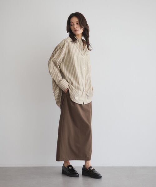 GARAGE OF GOOD CLOTHING（ガレージオブグッドクロージング）の「ストライプビッグシャツ（シャツ/ブラウス・レディース・ベージュ/サックスブルー・FREE）」の10枚目の写真