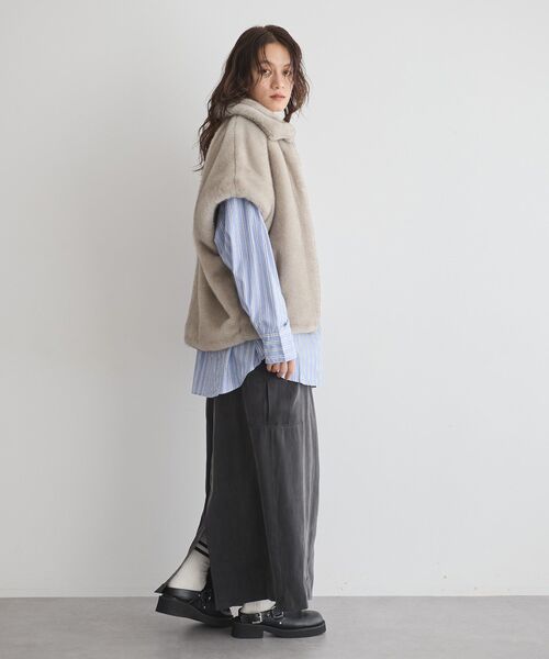 GARAGE OF GOOD CLOTHING（ガレージオブグッドクロージング）の「ストライプビッグシャツ（シャツ/ブラウス・レディース・ベージュ/サックスブルー・FREE）」の16枚目の写真