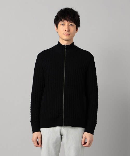 COMME CA MEN（コムサメン）の「リンクスジャカード ドライバーズニット（カーディガン/ボレロ・メンズ・ターコイズブルー/ライトグレー/ブラック・M/L）」の16枚目の写真