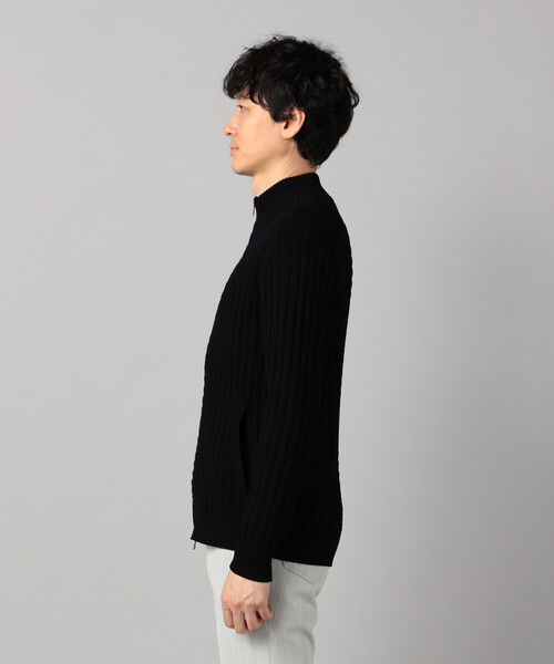 COMME CA MEN（コムサメン）の「リンクスジャカード ドライバーズニット（カーディガン/ボレロ・メンズ・ターコイズブルー/ライトグレー/ブラック・M/L）」の17枚目の写真