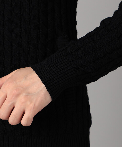 COMME CA MEN（コムサメン）の「リンクスジャカード ドライバーズニット（カーディガン/ボレロ・メンズ・ターコイズブルー/ライトグレー/ブラック・M/L）」の20枚目の写真