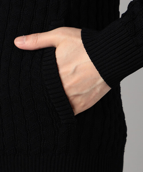 COMME CA MEN（コムサメン）の「リンクスジャカード ドライバーズニット（カーディガン/ボレロ・メンズ・ターコイズブルー/ライトグレー/ブラック・M/L）」の21枚目の写真