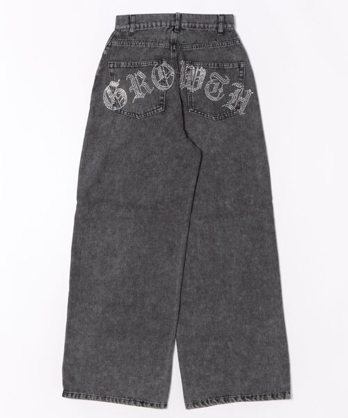 GORGE（ゴージ）の「《バックロゴ×ラインストーン》レディース デニムパンツ ワイドシルエット 春秋冬（デニムパンツ・レディース・ブルー系/ブラック・M/S）」の11枚目の写真