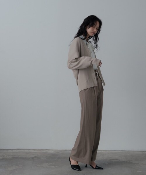 GALLEST（ギャレスト）の「【再入荷】フォルムリブニットカーディガン（カーディガン/ボレロ・レディース・ブラック/ベージュ/オレンジ・38）」の9枚目の写真