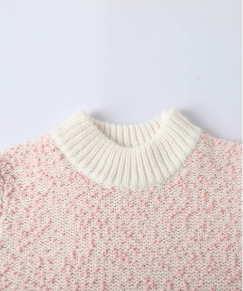 ジッパー付きセーター ホワイト/ピンク 楽天市場】ニット ジップアップ（カラーピンク）（ニット・セーター