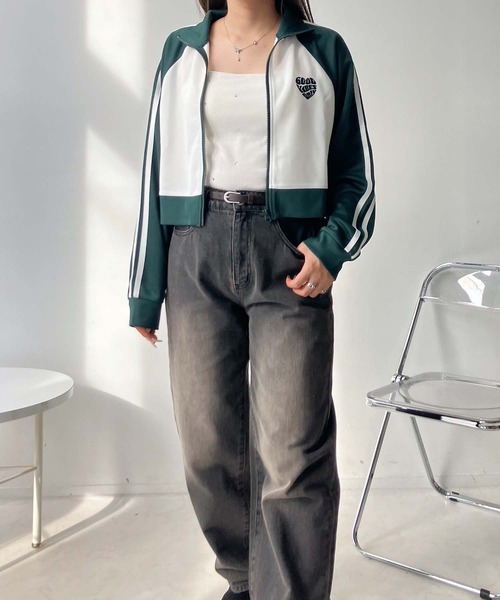 AS KNOW AS plus(アズノゥアズプラス)の「♪アソートデザイントラックジャケット(ジャージ・レディース・サックスブルー/ブラック/ネイビー系/グリーン系・FREE)」の7枚目の写真