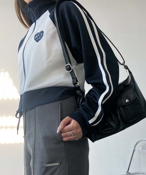 AS KNOW AS plus(アズノゥアズプラス)の「♪アソートデザイントラックジャケット(ジャージ・レディース・サックスブルー/ブラック/ネイビー系/グリーン系・FREE)」の12枚目の写真